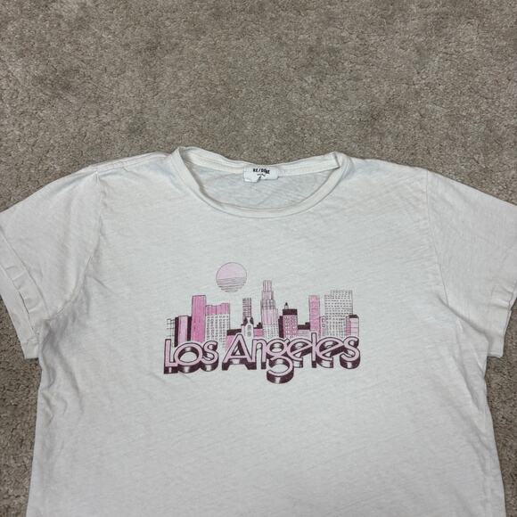 Re/Done Los Angeles Skyline Classic Tee Women's XS Retro Vintage - Picture 2 of 9